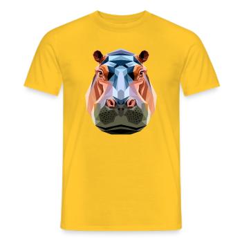 Nilpferd Flusspferd Mama Hippopotamus Cooles Hippo - Men's T-Shirt - yellow - Front - AI Model Male 178 dark (178cm)