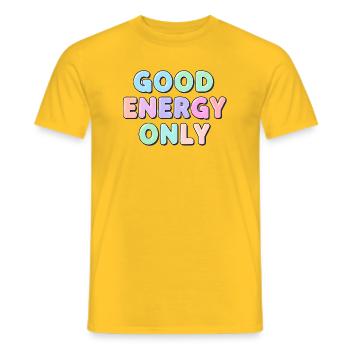 Good Energy Only for Positive People Shirt - Men's T-Shirt - yellow - Front - AI Model Male 178 dark (178cm)