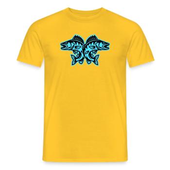 Pike Fish - Men's T-Shirt - yellow - Front - AI Model Male 178 dark (178cm)