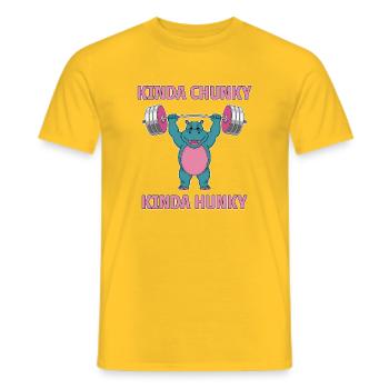 Gym Nilspferd Chunky Hunky Fitness Spruch Geschenk - Men's T-Shirt - yellow - Front - AI Model Male 178 dark (178cm)