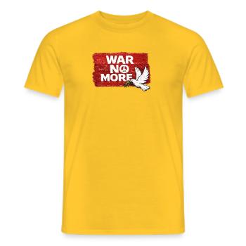 War No More – Sticker Peace & Humanity - Men's T-Shirt - yellow - Front - AI Model Male 178 dark (178cm)