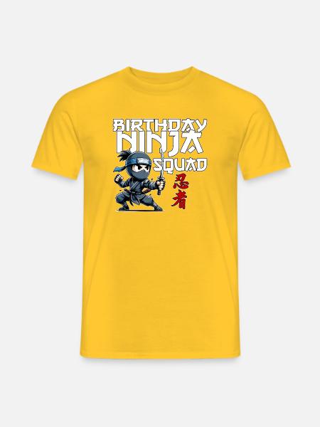 Birthday Ninja Squad Compleanno Funny - Men's T-Shirt - yellow
