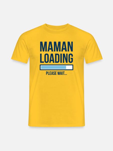 Maman Loading Chargement Bébé Design - T-shirt homme - jaune