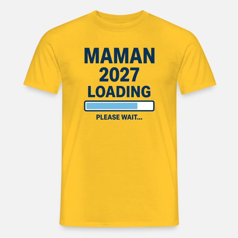 Design Mom 2027 Loading Schwangerschaft - Männer T-Shirt - Gelb