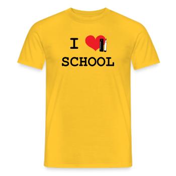 I Love School: Iconic Black Love School Pattern - Men's T-Shirt - yellow - Front - AI Model Male 178 dark (178cm)