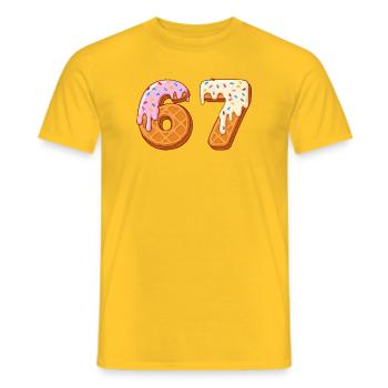 67 - Siebenundsechzig Nummer 67 Waffle Ic-e Cream Six - Männer T-Shirt - Gelb - Vorne - AI Model Male 178 dark (178cm)