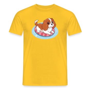 Summer Buoy Swimmer Puppy - Men's T-Shirt - yellow - Front - AI Model Male 178 dark (178cm)