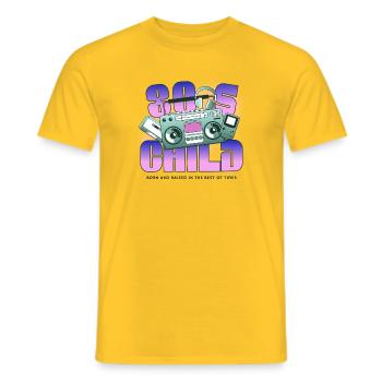 Enfant des années 80 - T-shirt homme - jaune - Devant - AI Model Male 178 dark (178cm)
