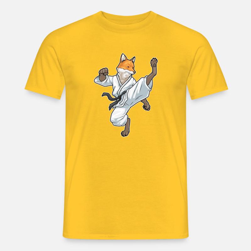 Fuchs Karate Kampfsport - Männer T-Shirt - Gelb
