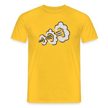 Loud Fart Explosion Funny Toilet Humor Comic Cloud - Men's T-Shirt - yellow - Front - AI Model Male 178 dark (178cm)