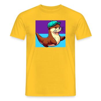 loutre - T-shirt homme - jaune - Devant - AI Model Male 178 dark (178cm)