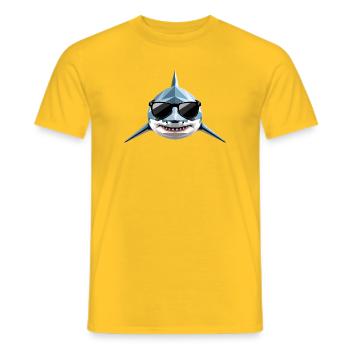 Requin Requin tigre Plongeur Requins mignons Grand requin blanc - T-shirt homme - jaune - Devant - AI Model Male 178 dark (178cm)