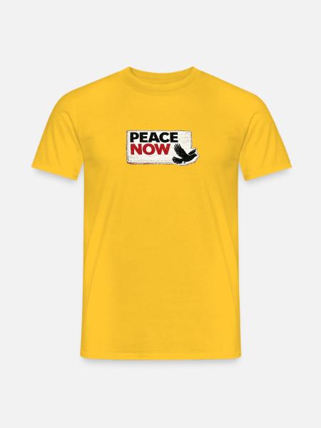 Peace Now – Schwarzer Taubenaufkleber - Männer T-Shirt - Gelb