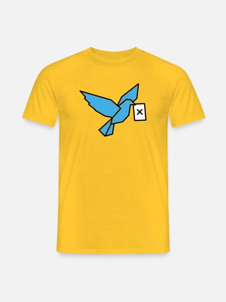Brieftaube Wahlzettel Vogel Bunt - Männer T-Shirt - Gelb