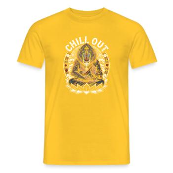 Chillout Monkey Meditation - Men's T-Shirt - yellow - Front - AI Model Male 178 dark (178cm)