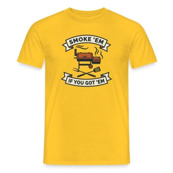 Offset Meat Smoker Low and Slow - Men's T-Shirt - yellow - Front - AI Model Male 178 dark (178cm)