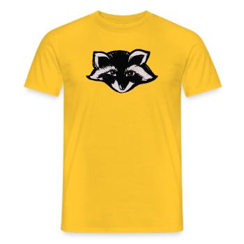 Midnight Raccoon Head - Men's T-Shirt - yellow - Front - AI Model Male 178 dark (178cm)