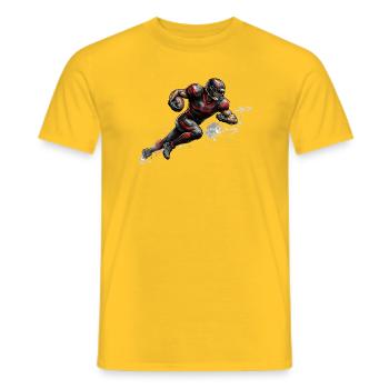 American Football Spieler Illustration  - Männer T-Shirt - Gelb - Vorne - AI Model Male 178 dark (178cm)