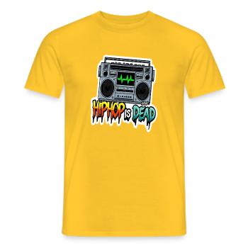 Boombox Graffiti HipHop ist tot - Männer T-Shirt - Gelb - Vorne - AI Model Male 178 dark (178cm)