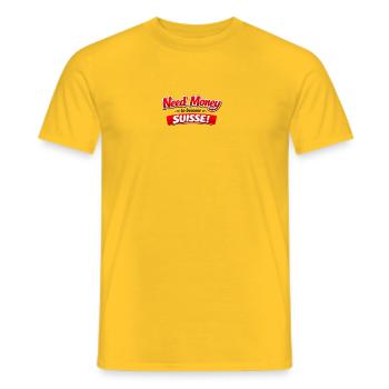 Need Money to Become Switzerland T-shirt - Men's T-Shirt - yellow - Front - AI Model Male 178 dark (178cm)