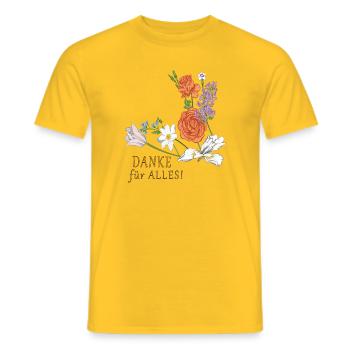 Blumenstrauß Danke - Männer T-Shirt - Gelb - Vorne - AI Model Male 178 dark (178cm)