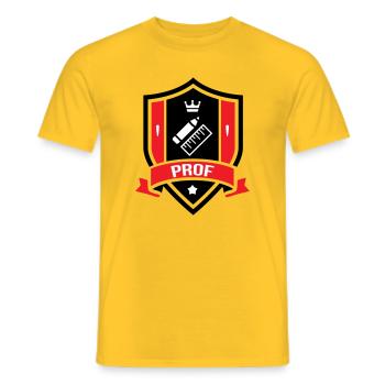 Akademisches Wappen Professor Couronne - Männer T-Shirt - Gelb - Vorne - AI Model Male 178 dark (178cm)