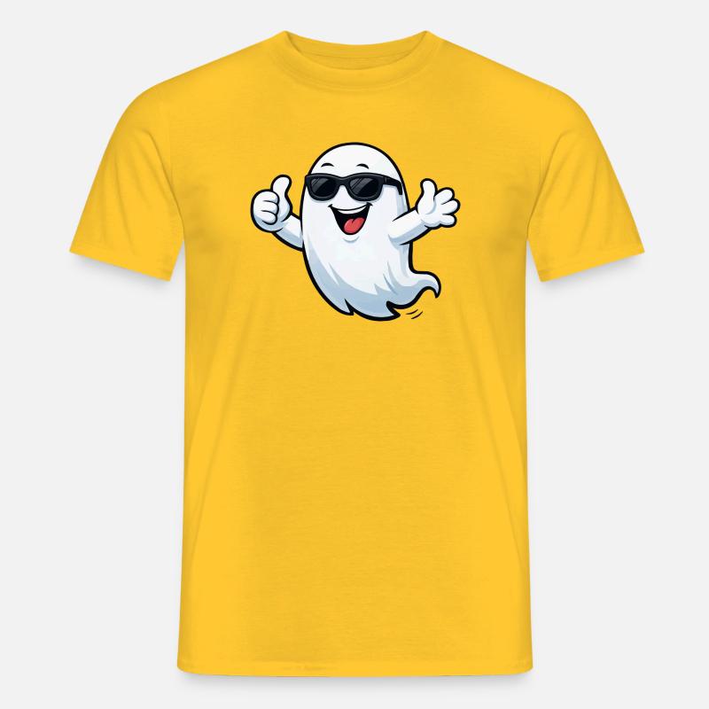Sonnengeist mit Sonnenbrille - Männer T-Shirt - Gelb