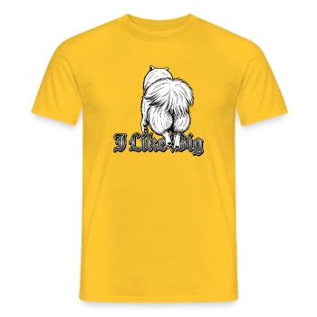 Eurasier | I Like Big - Männer T-Shirt - Gelb - Vorne - AI Model Male 178 dark (178cm)