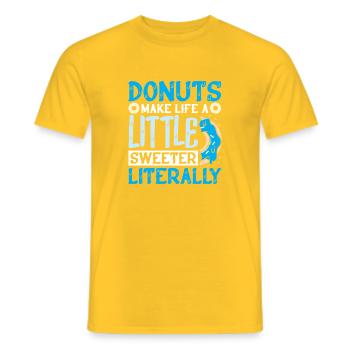 Donut fast food - Men's T-Shirt - yellow - Front - AI Model Male 178 dark (178cm)