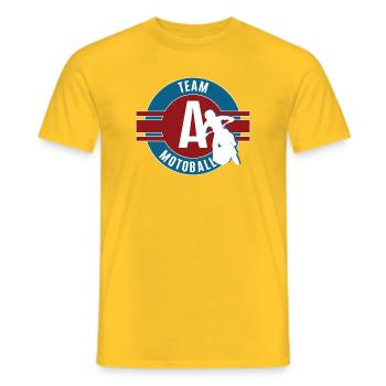 Motoball Quoi d’autre Équipe Motoballer Équipe A - T-shirt homme - jaune - Devant - AI Model Male 178 dark (178cm)