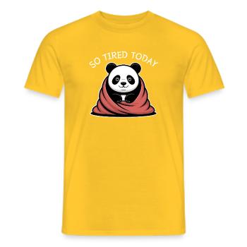 Panda Kuscheltraum unter Decke - Männer T-Shirt - Gelb - Vorne - AI Model Male 178 dark (178cm)