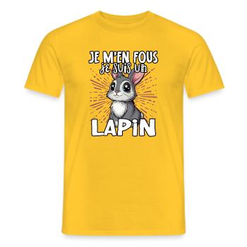 Je m'en fous je suis un lapin - süßer Hase - Männer T-Shirt - Gelb - Vorne - AI Model Male 178 dark (178cm)