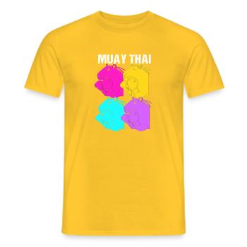 Thai boxing kickboxer kickboxing Muay thai - Men's T-Shirt - yellow - Front - AI Model Male 178 dark (178cm)
