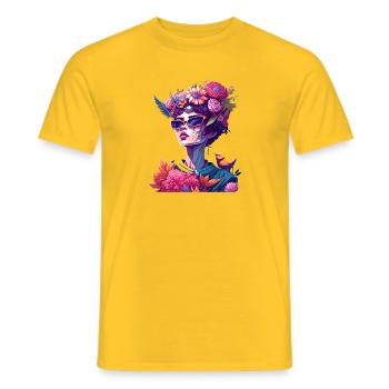 Blütenkönigin in Neon - Männer T-Shirt - Gelb - Vorne - AI Model Male 178 dark (178cm)