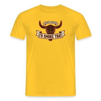Bull Skull Cowboy zugelassener Raucher - Männer T-Shirt - Gelb - Vorne - AI Model Male 178 dark (178cm)