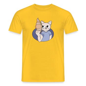 Chat croissant drôle - T-shirt homme - jaune - Devant - AI Model Male 178 dark (178cm)