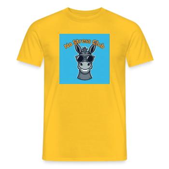 No Stress Club Donkey Cool - Men's T-Shirt - yellow - Front - AI Model Male 178 dark (178cm)