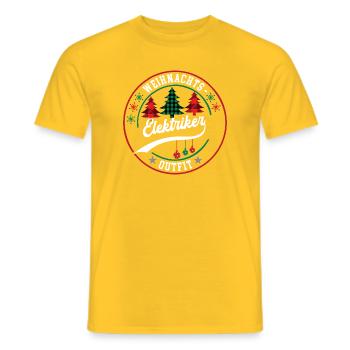 Weihnachten Elektriker Elektrik XMAS Outfit - Männer T-Shirt - Gelb - Vorne - AI Model Male 178 dark (178cm)