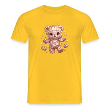 Blossoms Panda Rosy Cuddly Creature - Men's T-Shirt - yellow - Front - AI Model Male 178 dark (178cm)