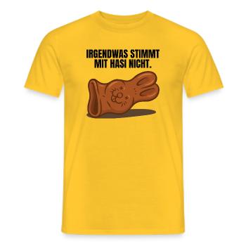 Hasi Ostern Schokohase lustig - Männer T-Shirt - Gelb - Vorne - AI Model Male 178 dark (178cm)