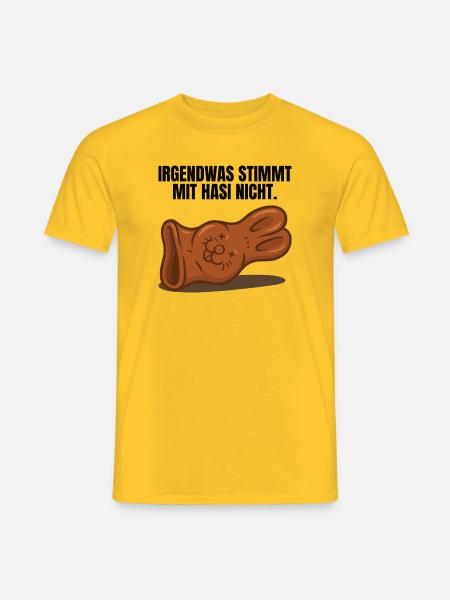 Hasi Ostern Schokohase lustig - Männer T-Shirt - Gelb
