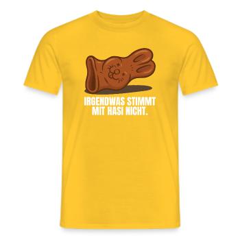 Schokoladenhase Ostern - Männer T-Shirt - Gelb - Vorne - AI Model Male 178 dark (178cm)