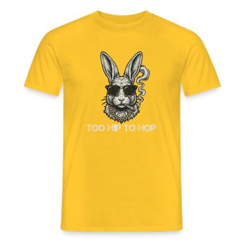 Trop branché pour hoper Drôle de Bunny Smoking - T-shirt homme - jaune - Devant - AI Model Male 178 dark (178cm)