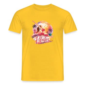 Tropisches Schlafenszeit-Pilates - Männer T-Shirt - Gelb - Vorne - AI Model Male 178 dark (178cm)