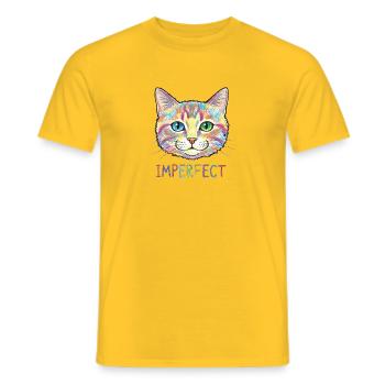 Colorful Cat Doodle Art Kawaii - Men's T-Shirt - yellow - Front - AI Model Male 178 dark (178cm)
