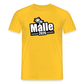 Palmiers Malle 2026 - T-shirt homme - jaune - Devant - AI Model Male 178 dark (178cm)
