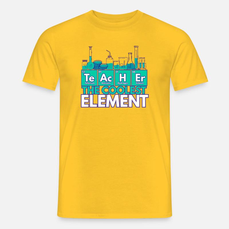 Lehrer – Das coolste Element | Chemiethema - Männer T-Shirt - Gelb
