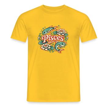 Tatouage vintage de poisson lotus en Poissons - T-shirt homme - jaune - Devant - AI Model Male 178 dark (178cm)