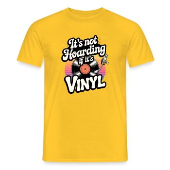 It's not hoarding if it's vinyl - Men's T-Shirt - yellow - Front - AI Model Male 178 dark (178cm)