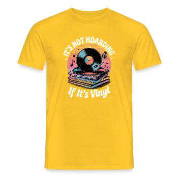 Ce n’est pas de la thésaurisation si c’est du vinyle - T-shirt homme - jaune - Devant - AI Model Male 178 dark (178cm)